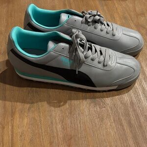 Puma Roma Gray and Teal/Mint Men's Shoes